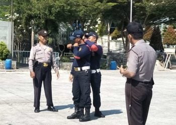 Binmas Polsek Plupuh Sragen Latih Satpam Beladiri