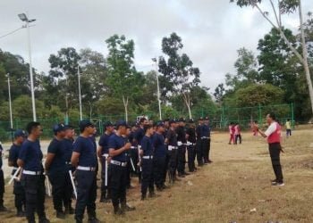 Polres Bangka Barat Latih Satpam Beladiri