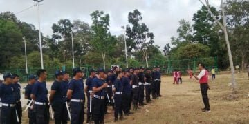 Polres Bangka Barat Latih Satpam Beladiri