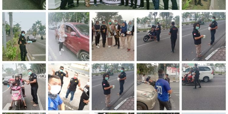 Dampak Kabut Asap, KBS Riau Daratan Berbagi Masker Gratis ke Masyarakat