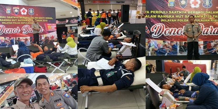 300 Satpam Ikut Donor Darah yang Digelar Polda Kepri dan PMI