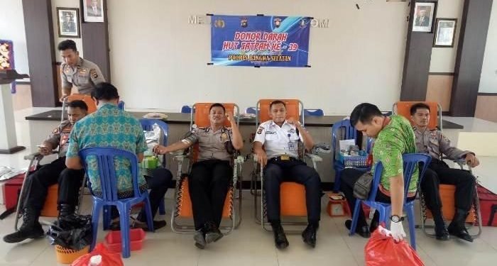 HUT Satpam ke-39, Polres Bangka Selatan Gelar Donor Darah