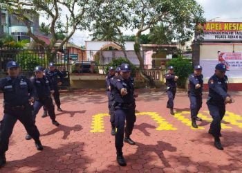 Polres Rohul Adakan Lomba Tongkat Borgol Satpam dan Donor Darah