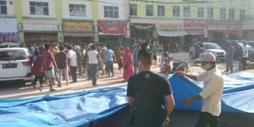 Penertiban Tenda, Pedagang Pasar Ramayana Bentrok dengan Satpam