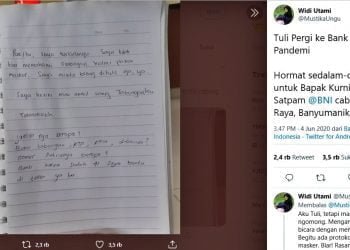 Kisah Nasabah Tunarungu yang Haru Dilayani Satpam Bank