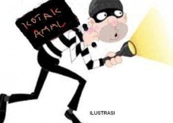 Satpam Pergoki Pemuda Curi Kotak Amal di Pasar