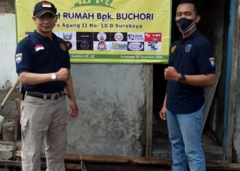 Sambut HUT ke-40 Satpam, Komunitas KBS RI Jatim Bedah Rumah Satpam Lansia