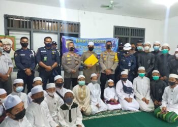 HUT Satpam ke-40, Polres Bangka Barat Bagi Sembako ke Panti Asuhan