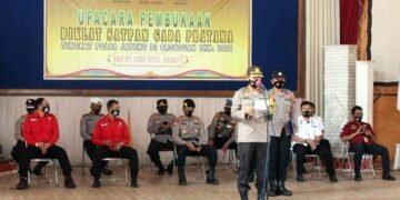 Satu Peleton Satpam Grobogan Digembleng Polisi