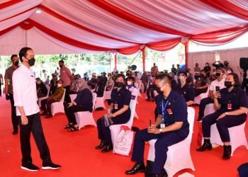 4992 Satpam dari 38 BUJP Ikuti Vaksinasi di Lapangan Bhayangkara