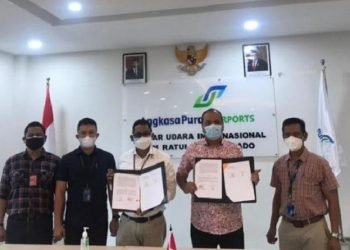 Bandara Sam Ratulangi Teken Kerja Sama Bidang Keamanan dan Pelayanan Kargo