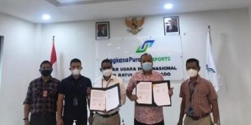 Bandara Sam Ratulangi Teken Kerja Sama Bidang Keamanan dan Pelayanan Kargo