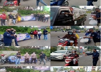 DPC KBS-RI Karawang Bagikan Masker ke Pengguna Jalan