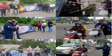 DPC KBS-RI Karawang Bagikan Masker ke Pengguna Jalan