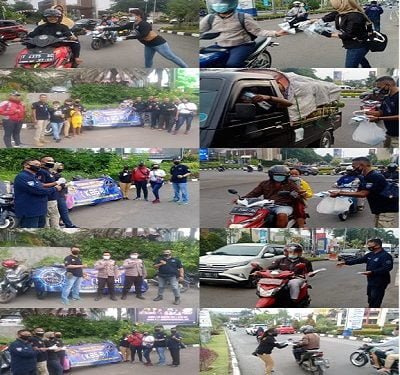 DPC KBS-RI Karawang Bagikan Masker ke Pengguna Jalan