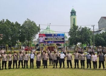 Polres Lubuklinggau dan Muratara Gelar Apel Konsolidasi Satpam