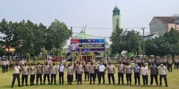 Polres Lubuklinggau dan Muratara Gelar Apel Konsolidasi Satpam