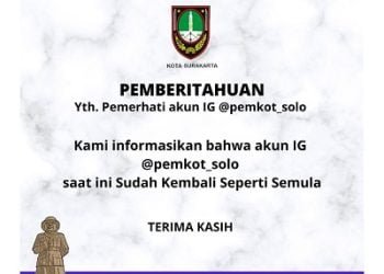 Akun IG Pemkot Solo Diretas, Ini Kata Pakar Keamanan Siber
