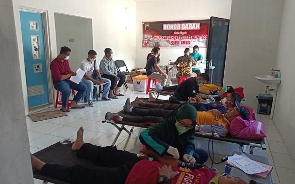 Meriahkan HUT ke-41 Satpam, Polres Brebes Gelar Donor Darah