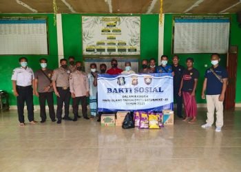 HUT ke-41 Satpam, Satbinmas Polres Singkawang dan Satpam Sambangi Panti Asuhan