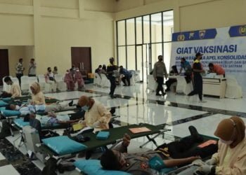 Jelang HUT Satpam ke-41, Satbinmas Polresta Siodarjo dan BUJP Gelar Vaksinasi dan Donor Darah