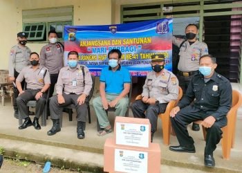 Satbinmas Polres Pringsewu Anjangsana ke Rumah Pensiunan Satpam