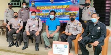 Satbinmas Polres Pringsewu Anjangsana ke Rumah Pensiunan Satpam