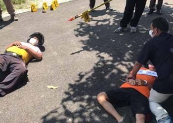 Polisi Gelar Rekonstruksi Pelaku Pembunuhan Terhadap Satpam