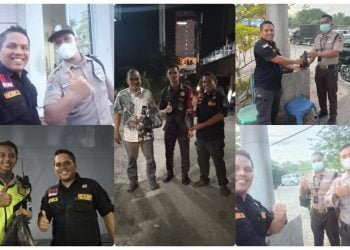 KBS RI DPD Riau Berbagi Nasi Bungkus ke Rekan Seprofesi Satpam