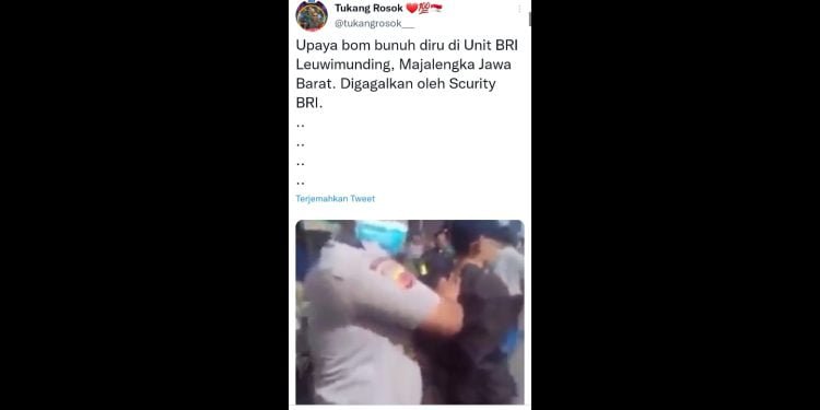 Satpam Bank Amankan Pelaku Upaya Bom Bunuh Diri