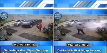 Padamkan Api Motor Nasabah Bank yang Terbakar, Netizen Puji Satpam