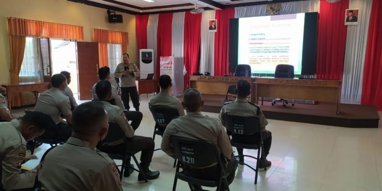 Polres Melawi Berikan Pembekalan Tupoksi Satpam dan Perpol No. 4 Tahun 2020