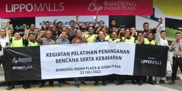 Diskar PB Kota Bandung dan Satpam Mal Gelar Penanganan Bencana