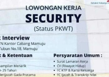 Bank BTN Cabang Mamuju Buka Lowongan Satpam, Diprioritaskan Jago Bela Diri