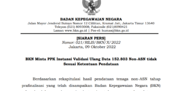 BKN Tolak Ratusan Ribu Data Non ASN, Salah Satunya Satpam