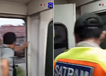 Viral, Satpam Larang Penumpang “Mencari Angin” di Pintu Kereta saat Berjalan