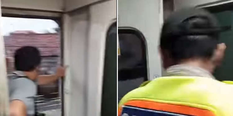 Viral, Satpam Larang Penumpang “Mencari Angin” di Pintu Kereta saat Berjalan