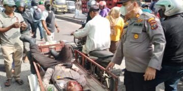 Satpam Tabrak Truk Kontainer usai Jaga Malam