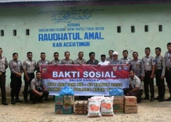 Semarakkan HUT ke-42 Satpam, Polres Aceh Timur Gelar Baksos