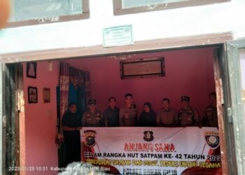 HUT ke-42 Satpam, Polres Rohil Giat Anjangsana ke Keluarga Satpam yang Meninggal