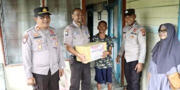 Polres Lingga dan Satpam Gelar Baksos untuk Penyadang Disabilitas