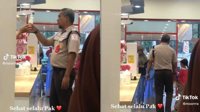 Belikan Es Krim Pengamen Anak-anak, Satpam Tuai Pujian
