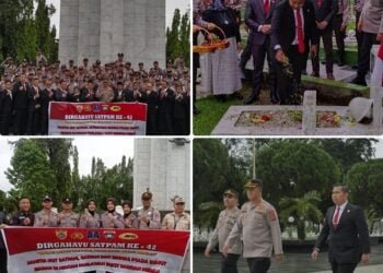 HUT ke-42 Satpam, Dirbinmas Polda Sumut Ziarah ke TMP Bukit Barisan