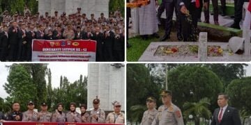 HUT ke-42 Satpam, Dirbinmas Polda Sumut Ziarah ke TMP Bukit Barisan