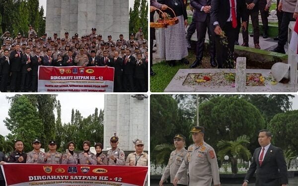 HUT ke-42 Satpam, Dirbinmas Polda Sumut Ziarah ke TMP Bukit Barisan