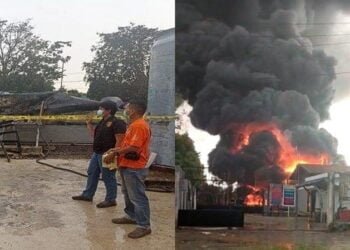 Satpam Padamkan Api Milik Pertamina di Banyuasin