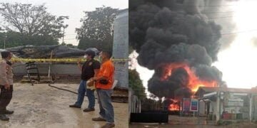 Satpam Padamkan Api Milik Pertamina di Banyuasin