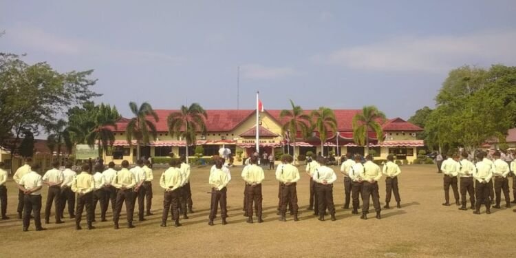 Polres OKI Gelar Apel Konsolidasi Satpam 2023 di Mapolres Ogan Ilir