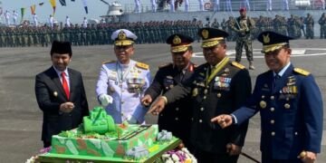Menjaga Keamanan Pemilu 2024 Jadi Pesan dalam Peringatan HUT ke-78 TNI di Koarmada II