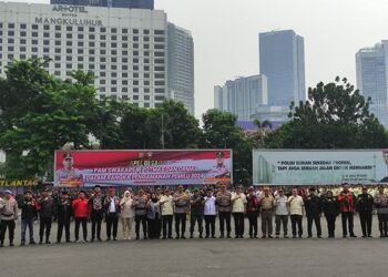 649 Satpam Ikuti Apel Gabungandi Polda Metro Jaya Deklarasi Pemilu Damai 2024